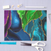 ブルーパープルピーコックアゲートフェイクグリッター 薄葉紙 (クラフト)