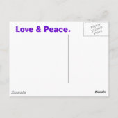 ブルーパープルフラクタル&ピースサイン ポストカード (裏面)