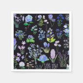 ブルーパープルフラワーコレクションオイルペインティング2 スタンダードカクテルナプキン (正面)