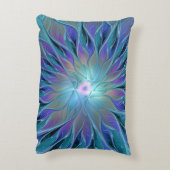 ブルーパープルフラワードリーム抽象芸術フラクタルアート アクセントクッション (裏面(縦))