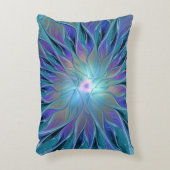 ブルーパープルフラワードリーム抽象芸術フラクタルアート アクセントクッション (正面(垂直))