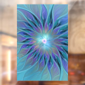 ブルーパープルフラワードリーム抽象芸術フラクタルアート ウィンドウサイン (シート2)