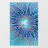 ブルーパープルフラワードリーム抽象芸術フラクタルアート ウィンドウサイン (シート)