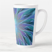 ブルーパープルフラワードリーム抽象芸術フラクタルアート カフェラテマグ (右)