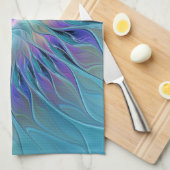 ブルーパープルフラワードリーム抽象芸術フラクタルアート キッチンタオル (四つ折り)