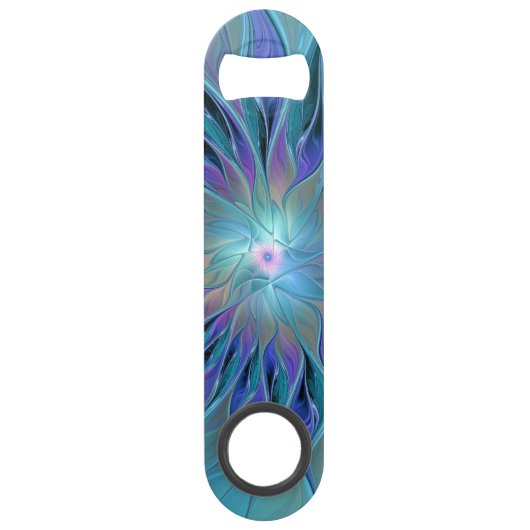 ブルーパープルフラワードリーム抽象芸術フラクタルアート スピード栓抜き (正面)