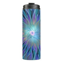 ブルーパープルフラワードリーム抽象芸術フラクタルアート タンブラー