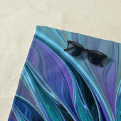 ブルーパープルフラワードリーム抽象芸術フラクタルアート ビーチタオル (インサイチュ)