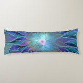 ブルーパープルフラワードリーム抽象芸術フラクタルアート ボディピロー (裏面)