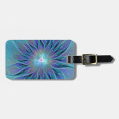 ブルーパープルフラワードリーム抽象芸術フラクタルアート ラゲッジタグ (正面横)