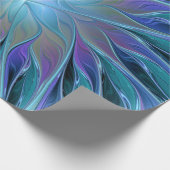 ブルーパープルフラワードリーム抽象芸術フラクタルアート ラッピングペーパー (角)