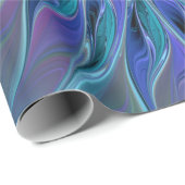 ブルーパープルフラワードリーム抽象芸術フラクタルアート ラッピングペーパー (ロールコーナー)