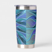 ブルーパープルフラワードリーム抽象芸術フラクタルアート 保温保冷タンブラー (右面)