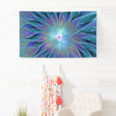 ブルーパープルフラワードリーム抽象芸術フラクタルアート 横断幕 (インサイチュ)