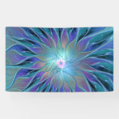 ブルーパープルフラワードリーム抽象芸術フラクタルアート 横断幕 (横)