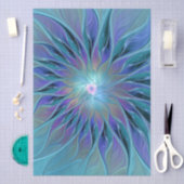 ブルーパープルフラワードリーム抽象芸術フラクタルアート 薄葉紙 (クラフト)