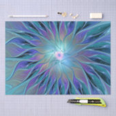 ブルーパープルフラワードリーム抽象芸術フラクタルアート 薄葉紙 (クラフト)