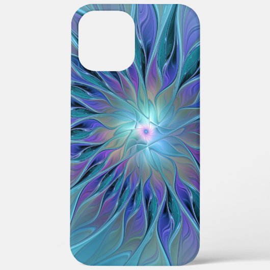 ブルーパープルフラワードリーム抽象芸術フラクタルアート Case-Mate iPhoneケース (裏面)
