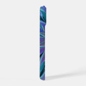 ブルーパープルフラワードリーム抽象芸術フラクタルアート iPhone 15ケース (右側面)