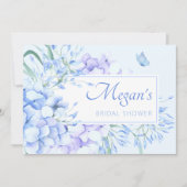 ブルーパープルフローラエレガントブライダルシャワー 招待状 (正面)