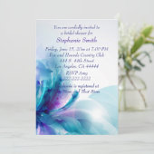 ブルーパープルフローラデザインブライダルシャワー招待 招待状 (スタンド正面)