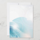 ブルーパープルフローラデザインブライダルシャワー招待 招待状 (裏面)