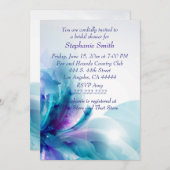 ブルーパープルフローラデザインブライダルシャワー招待 招待状 (正面/裏面)
