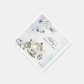 ブルーパープルフローラブライダルシャワー茶パーティー スタンダードカクテルナプキン (角)