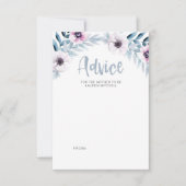 ブルーパープルフローラベビーシャワーアドバイスカード 招待状 (正面)
