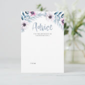 ブルーパープルフローラベビーシャワーアドバイスカード 招待状 (スタンド正面)