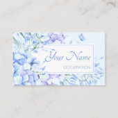 ブルーパープルフローラ開花 エレガント 名刺 (正面)