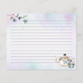 ブルーパープルブライダルシャワーティーパーティーレシピカード (裏面)