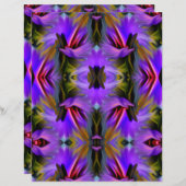 ブルーパープルブラシスワーズ抽象芸術スクラップブック紙 (正面/裏面)