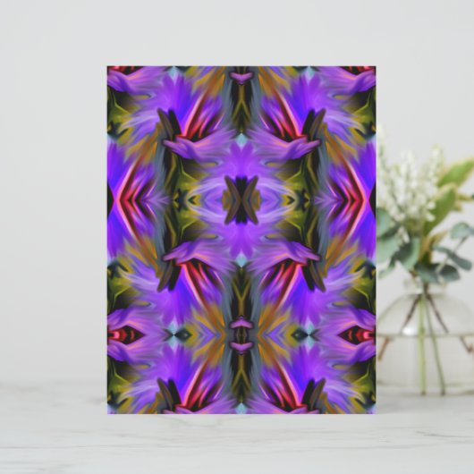 ブルーパープルブラシスワーズ抽象芸術スクラップブック紙 (スタンド正面)