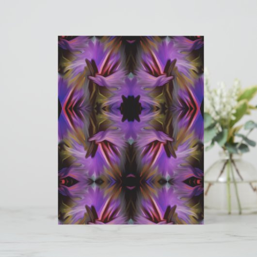 ブルーパープルブラシスワーズ抽象芸術スクラップブック紙 (スタンド正面)