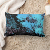 ブルーパープルブラック抽象芸術 ランバークッション (ブランケット)