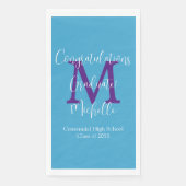 ブルーパープルホワイト卒業パーティー名モノグラム (正面)