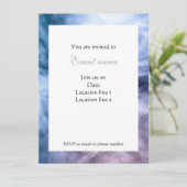 ブルーパープルホワイト抽象芸術天国の雲招待状 招待状 (スタンド正面)