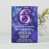 ブルーパープルボーイ6誕生日 招待状 (スタンド正面)