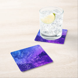 ブルーパープルマンダラクラウドボホボヘミアン スクエアペーパーコースター