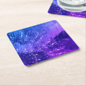 ブルーパープルマンダラクラウドボホボヘミアン スクエアペーパーコースター (アングル)