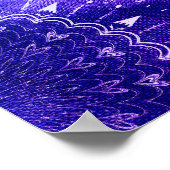 ブルーパープルマンダラクラウドボホボヘミアン ポスター (角)