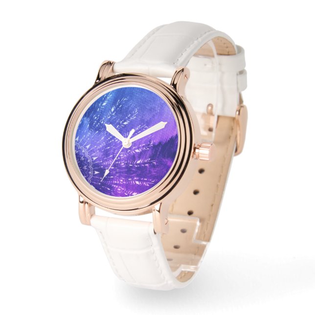 ブルーパープルマンダラクラウドボホボヘミアン 腕時計 (傾斜)