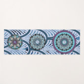 ブルーパープルマンダラパーソナライズされた ヨガマット (正面(横))