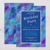 ブルーパープルマーブル招待状 招待状 (正面/裏面)