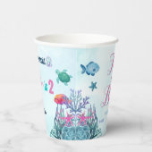 ブルーパープルマーメイドガールズ2nd誕生日に2つ 紙コップ (右)