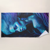 ブルーパープルマーメイド ビーチタオル (正面)