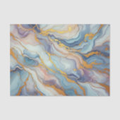 ブルーパープルメイブピンク金ゴールドマーブルアートパターン 薄葉紙 (正面)