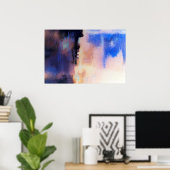 ブルーパープルモダン抽象芸術アートプリント:アートポスター ポスター (ホームオフィス)