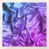 ブルーパープルモダン粉砕ベルベットガラスコースター ガラスコースター (正面)